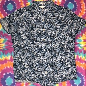 Blue Floral Button-Down Shirt